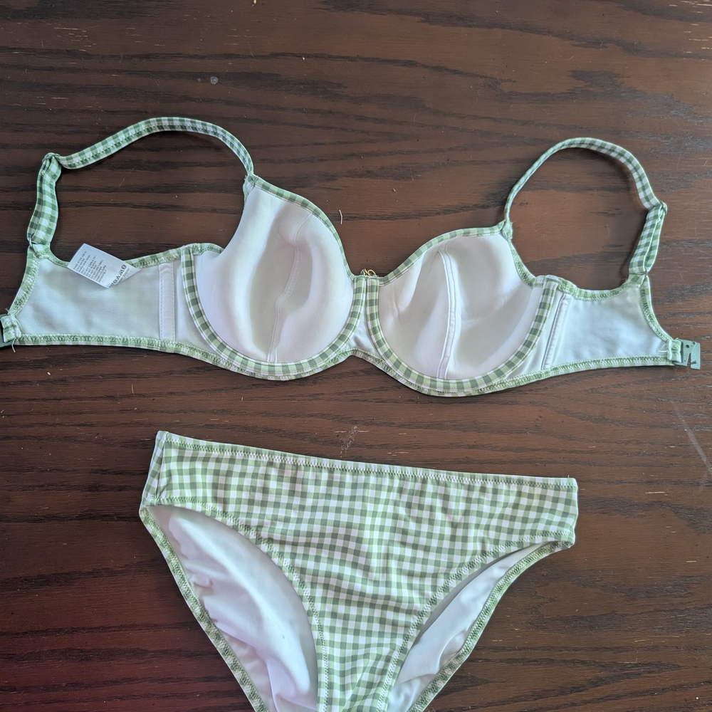 Freya Mint Checkered Bikini Set - Picture 3 of 6